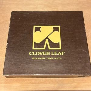 Vintage Clover Leaf Melamine Table Mats Retro Mid Century in original box.